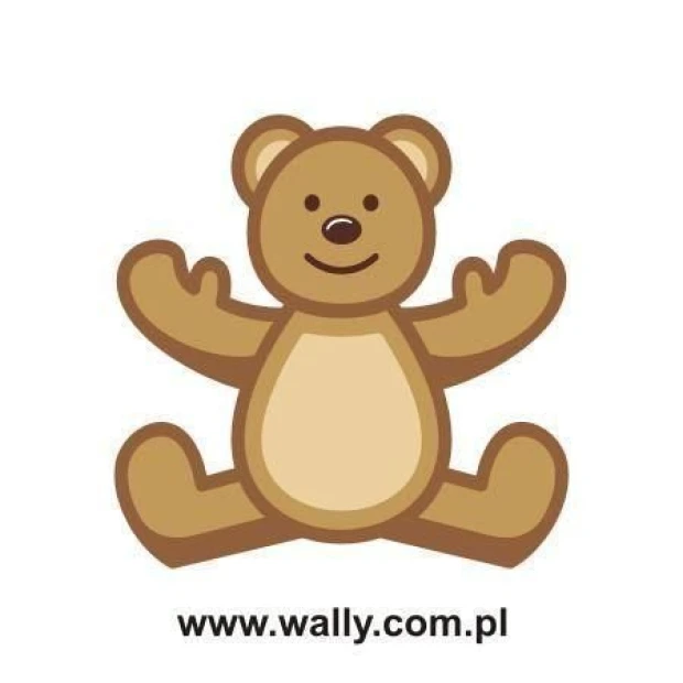 Charming sticker with a cheerful bear, perfect for a child\'s room, adding joy and color.