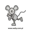 Cheerful mouse sticker, perfect for decorating a child\'s room or play area.