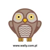 Charming minimalist owl sticker, perfect for a child\'s room or a creative office.