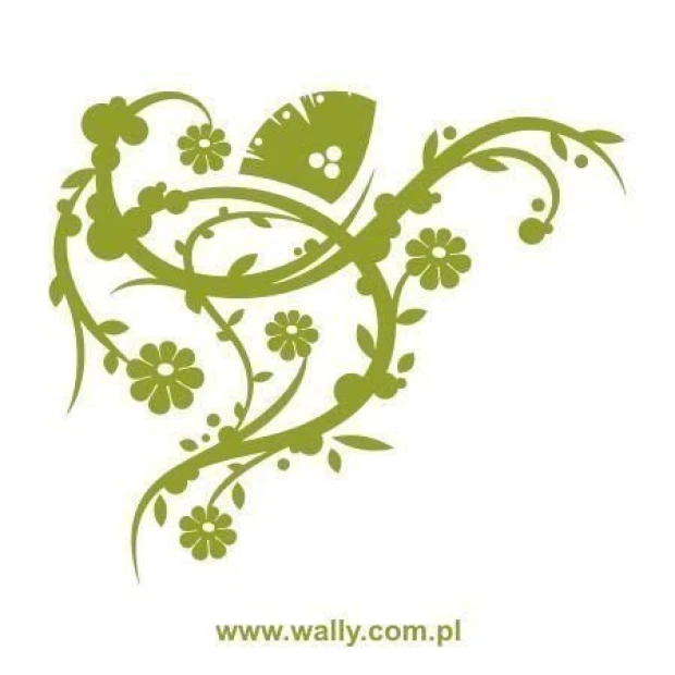 Floral painting template 0907 in soft green shades, perfect for creating a cozy atmosphere.