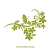 Floral painting template with a butterfly in soft green shades, perfect for creating a romantic atmosphere.
