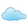 Cloud sticker 52 - Graphic design. Blue cloud with rounded edges.