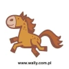 Charming sticker of a cheerful horse, perfect for a colorful children\'s room.