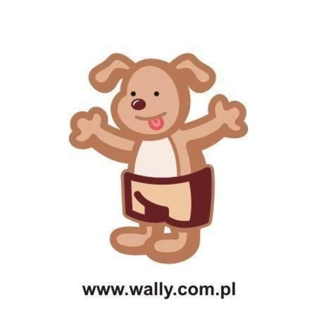 Dog sticker 0970 in a cheerful pastel style, perfect for decorating a child\'s room or play area.
