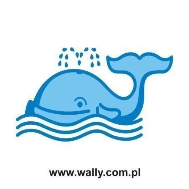 Charming whale sticker in pastel shades, perfect for a child\'s room or creative space.
