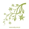 Painting stencil branch 1029 - Graphic design featuring a branch shape with flowers and leaves.