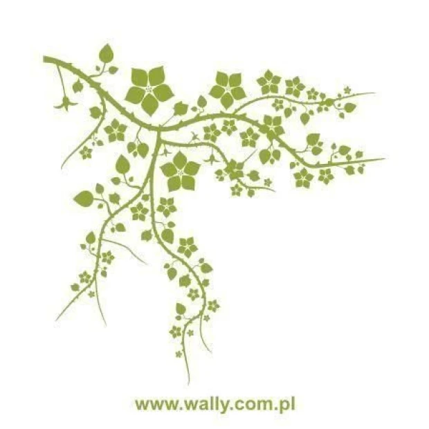 Painting template branch 1030 - Graphic design. Pattern with branches and flowers in various shapes.