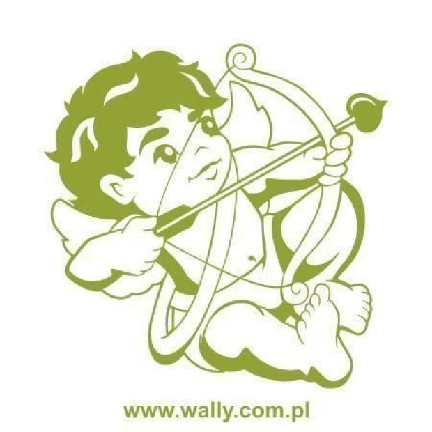 Cupid painting template 1015 - Graphic design featuring Cupid with a bow, raised eyebrow, and wings in a dynamic pose.