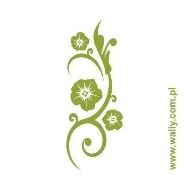 Floral painting template 0985 in shades of green, perfect for creating a subtle decoration in your home.
