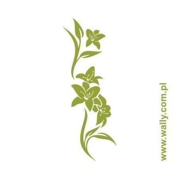 Stylish floral painting template in shades of green, perfect for refreshing your interior.