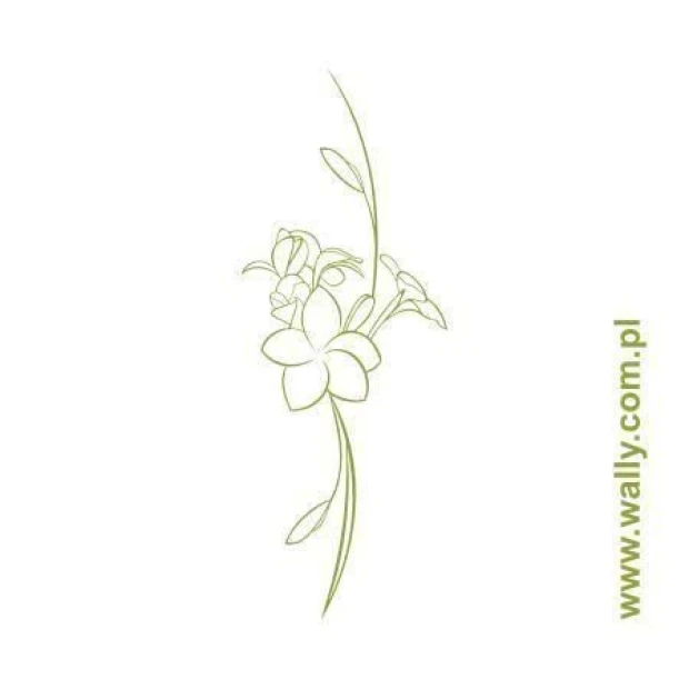 Floral painting template 0991 - A design featuring flowers and leaves with delicate lines and organic shapes.