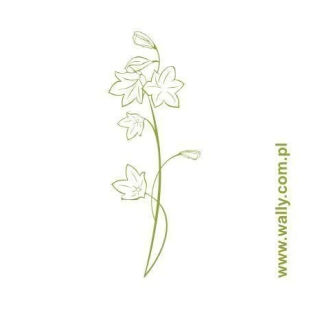 Floral painting template 0992 - Features a slender stem with delicately shaped flowers.