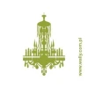 Chandelier painting template 1055 - Graphic design with symmetrical elements and details.