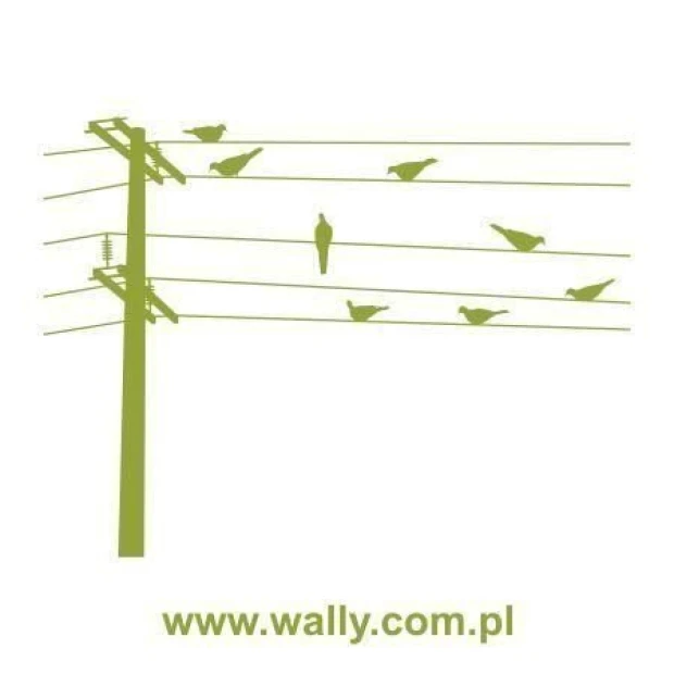Bird painting template 1067 - Graphic design featuring horizontal lines with bird silhouettes in various poses.