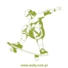 Skater 1026 painting template - Graphic design featuring a skater in motion on a board, with raised leg and hand.