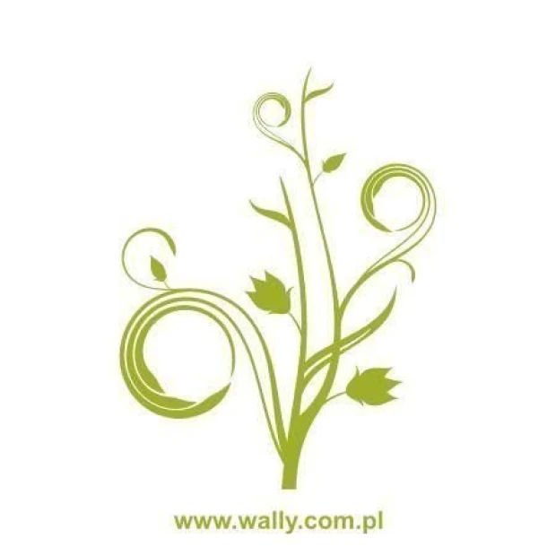Floral painting template 1101 - A design with swirling lines and leaves, creating an organic composition.