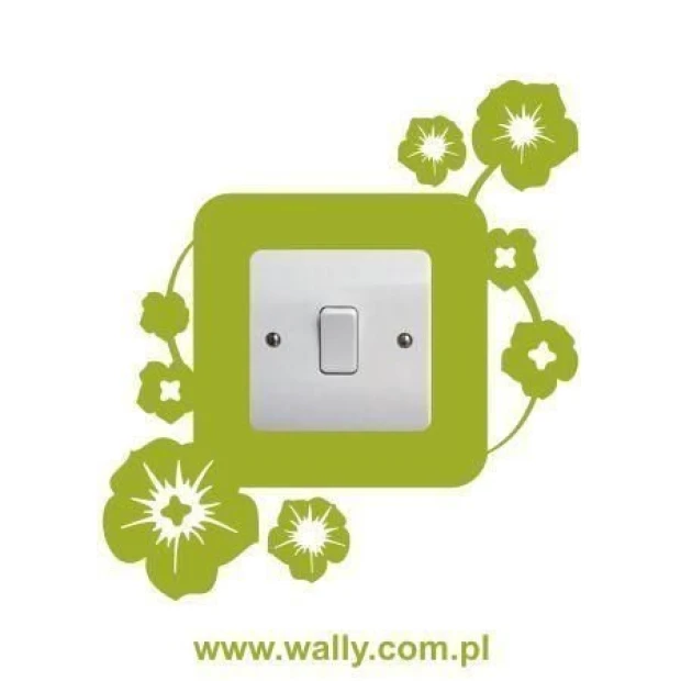 Painting template contact 1078 - Graphic design. Square shape surrounded by lines and flowers.