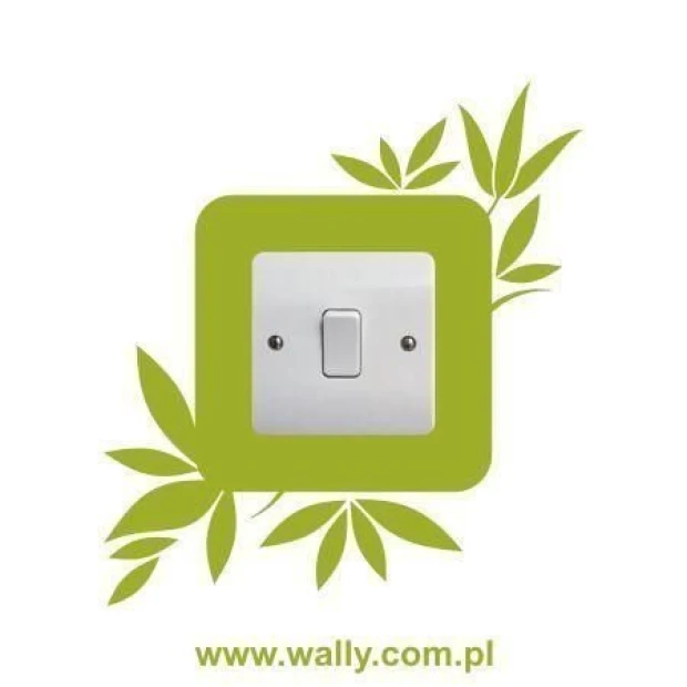 Painting template contact 1080 - Graphic pattern. Square shape surrounded by leaves, with a button in the center.