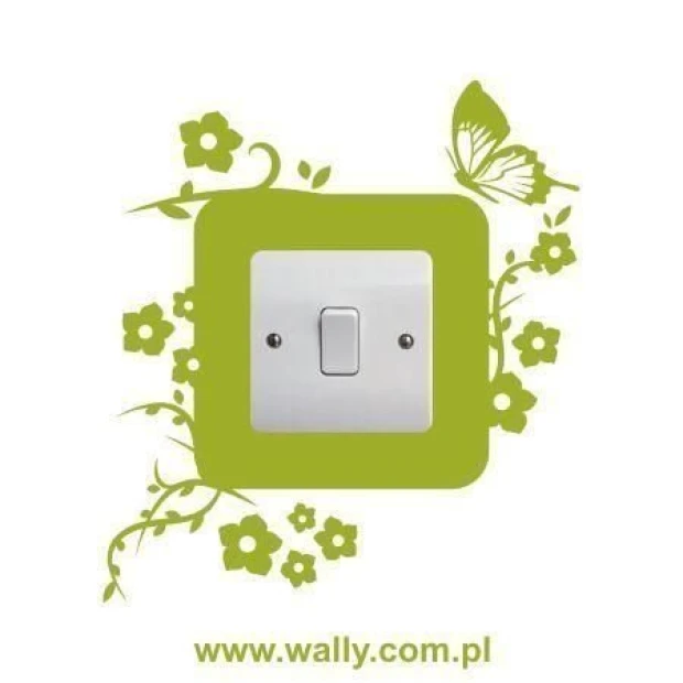 Painting template contact 1083 - Graphic design. Square composition featuring a floral motif and butterfly.
