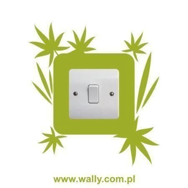 Painting template contact 1091 - Graphic pattern. Square shape surrounded by asymmetrical, elongated leaves.