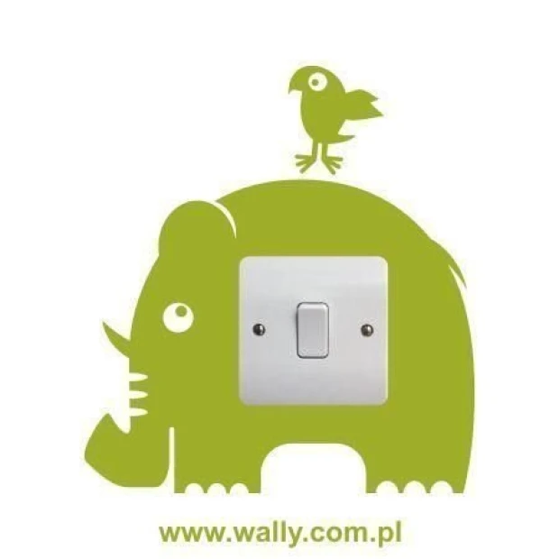 Painting template contact 1093 - Graphic design featuring an elephant with a bird on its back. The elephant has large ears.