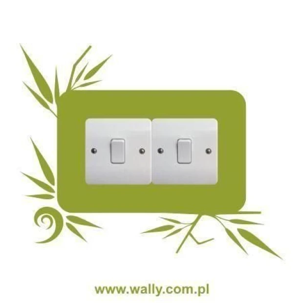 Painting template contact 1111 - Graphic design featuring leaf and branch shapes integrated into a rectangle.