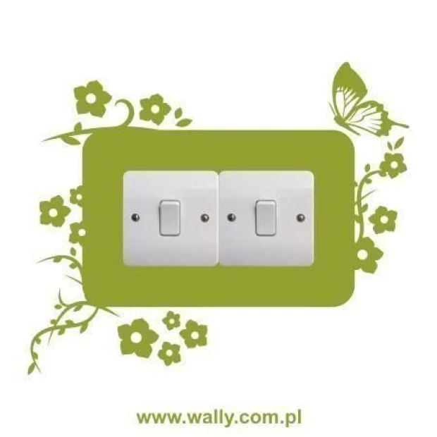 Painting template contact 1115 - Graphic design. Rectangular shape with floral elements and a butterfly.