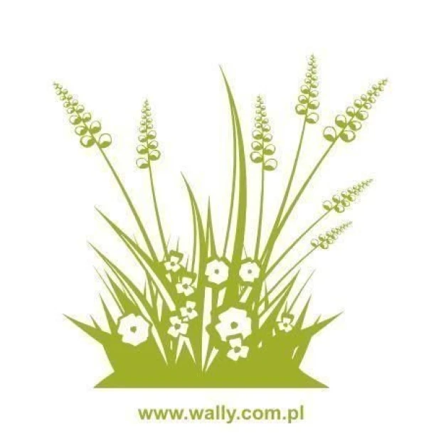 Floral painting template 1097 - Features tall stems with small flowers and leaves in a graphic design.