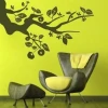 Modern painting template branch 0940, perfect for refreshing a cozy living room in shades of green.
