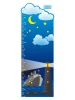 Height chart sticker 1145 - Graphic design featuring a ship, lighthouse, clouds, and stars at night.