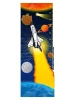 Growth chart sticker 1147 - Graphic design. A rocket soars into space, surrounded by planets and asteroids.