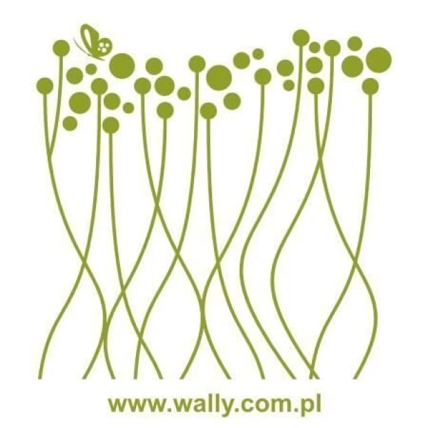 Butterfly grass painting stencil 1138 - Features wavy lines and circular shapes with a butterfly design.