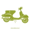 Vespa scooter painting template 1136 - Graphic design with clear lines, round wheels, and a seat.
