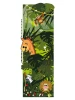 Height chart sticker 1148 - Features jungle animals including a giraffe, monkey, lion, and zebras.