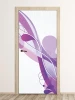 Abstract door wallpaper in shades of purple and pink, perfect for a modern interior.