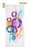 Abstract door wallpaper 317 with dynamic circles in vibrant colors, perfect for modern interiors.