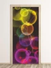Abstract door wallpaper with colorful bubbles, perfect for modern interiors, adding a vibrant touch.