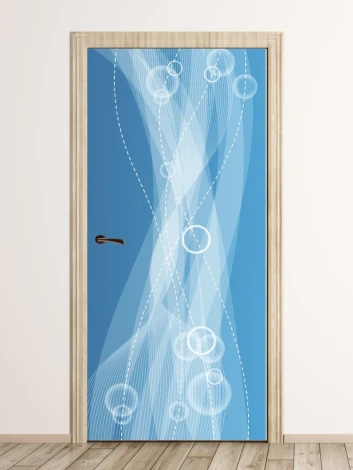 Abstract blue door wallpaper, perfect for modern interiors, adding a stylish touch.