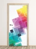Abstract door wallpaper 321 in vibrant colors, perfect for modern interiors, add a touch of style.