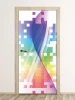 Colorful door wallpaper 322 with an abstract pattern, perfect for modern interiors, adding energy.
