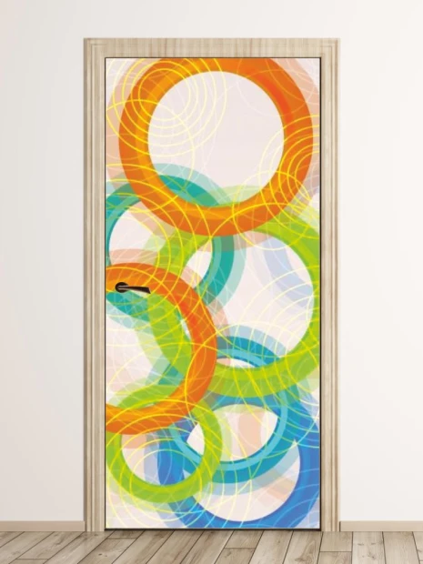 Colorful door wallpaper 323 abstraction, perfect for modern interiors, adds a cheerful energy.