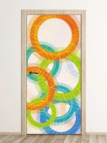 Colorful door wallpaper 323 abstraction, perfect for modern interiors, adds a cheerful energy.
