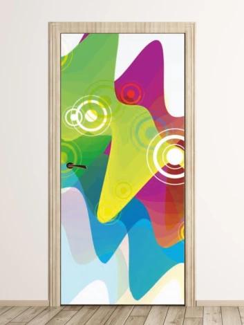 Colorful door wallpaper 324, abstract design for modern interiors, energizing the space with its vibrancy.