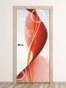 Dynamic door wallpaper 326, featuring red abstract design, perfect for modern interiors.