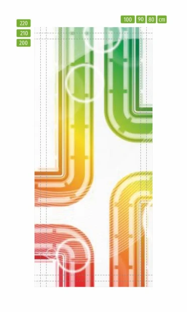 Abstract door wallpaper 327 in vibrant colors, perfect for a modern interior or decor.