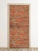 Brick wall door wallpaper 06 - Graphic design featuring red and brown bricks with visible mortar joints.