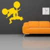 Dynamic motocross sticker 1542 in vibrant yellow, perfect for a modern youth room.