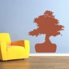 Stylish bonsai tree sticker in warm colors, perfect for a modern living room, adding a cozy touch.