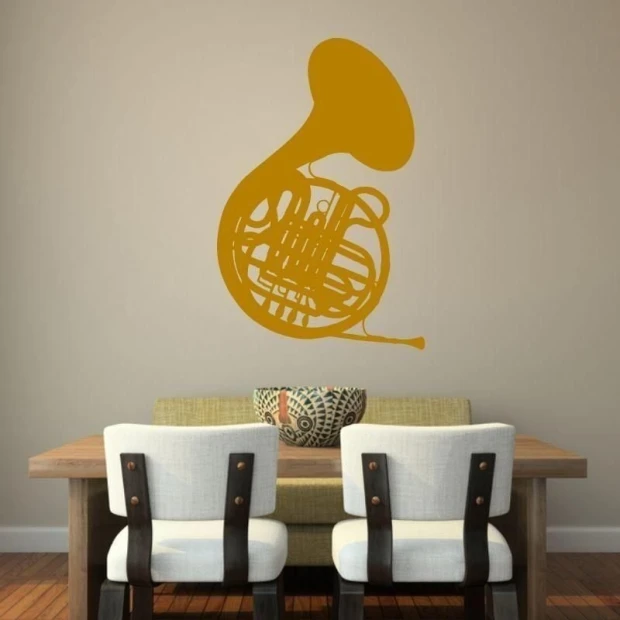 Elegant horn sticker 1616 in a warm gold shade, perfect for a modern dining room.