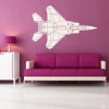 Stylish airplane painting template 1598 in a modern children\'s room, adding dynamism and character.